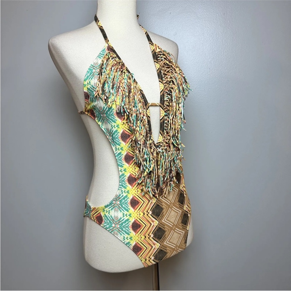 ⭐️NWT⭐️ RVCA "Yatzi" Boho Fringe one-piece swimsuit - Size: S - Picture 8 of 16